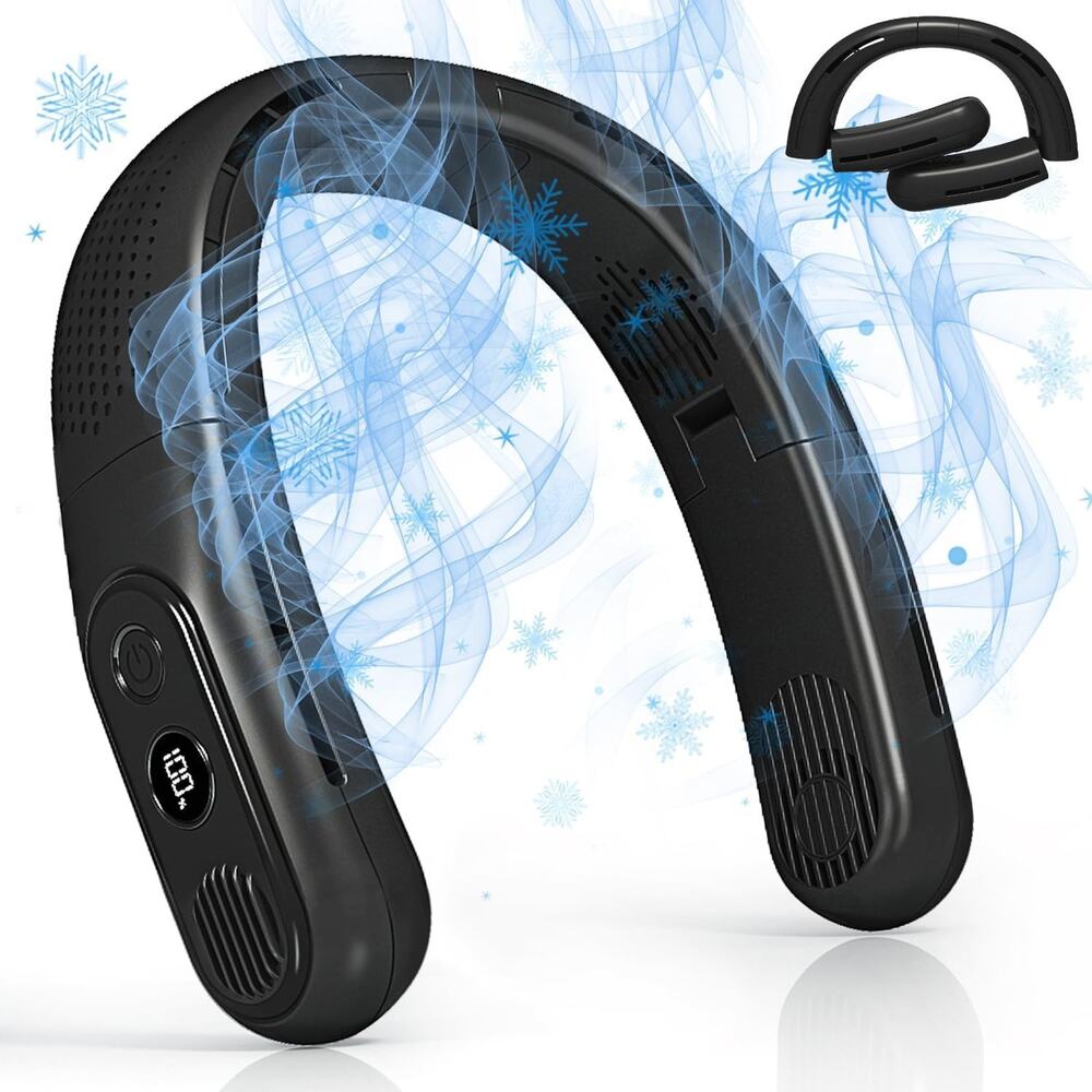 🔥Rechargeable 4 Turbo 6000mAh Portable Neck Fan 360 Cooling 3 Speed BNWT🔥